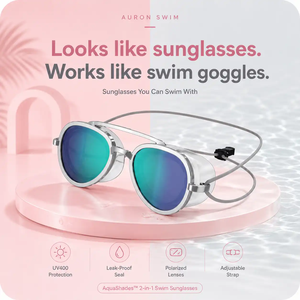 AquaShades™ 2-in-1 Swim Sunglasses